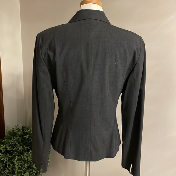 Lafayette 148 New York 2 button closure blazer gray polished sophisticated sz 6 - Picture 7 of 12